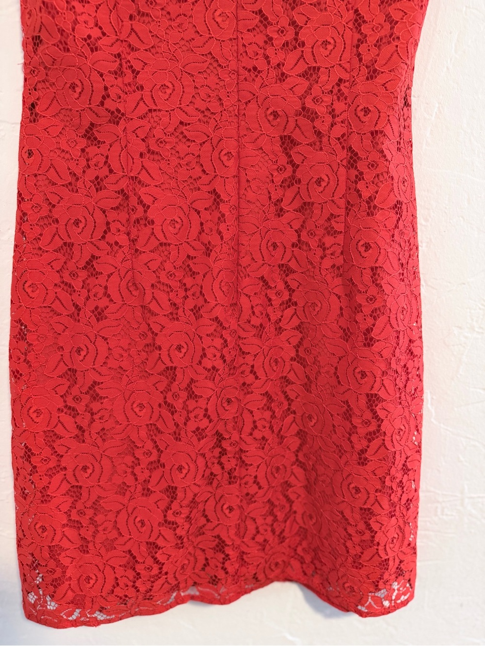Diane Von Furstenberg Red Orange Floral Lace Sleeveless Dress - Picture 5 of 8